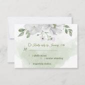 白い花の緑 出欠カード (正面)