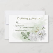 白い花の緑 出欠カード (正面)