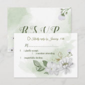 白い花の緑 出欠カード (正面/裏面)