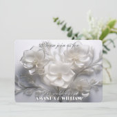 白い花の繊細なささやき結婚声 招待状 (スタンド正面)
