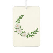 白い花の美しい冠の三日月 カーエアーフレッシュナー (裏面)