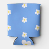 白い花の背景薄紫 缶クーラー (正面)