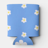 白い花の背景薄紫 缶クーラー (裏面)