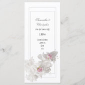 白い花の花束教会結婚式プログラム プログラム (正面)