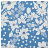 白い花の花葉の花の模様 ファブリック (見本)