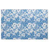 白い花の花葉の花の模様 ファブリック (ファットクウォーター)