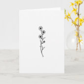 白い花の茎のカード カード (黄色い花)
