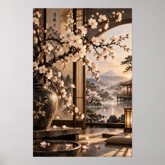 白い花の茶房 富士山 ウォールアート (正面)