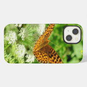 白い花の蝶 iPhoneケース (裏面横)