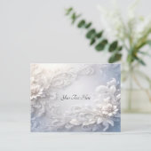 白い花の装飾が美しいポストカード ポストカード (スタンド正面)