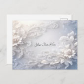 白い花の装飾が美しいポストカード ポストカード (正面/裏面)