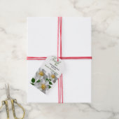 白い花の誕生日 ギフトタグ (より糸付き)