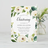 白い花の赤ちゃん写真　洗礼　聖洗 招待状 (スタンド正面)