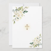 白い花の金ゴールド確認延期された更新 招待状 (裏面)