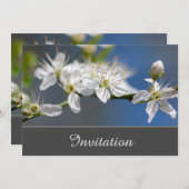 白い花の魅惑的な招待状 招待状 (正面/裏面)