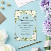 白い花の50周年結婚記念 アクリル招待状 (インサイチュ (ウェディング))