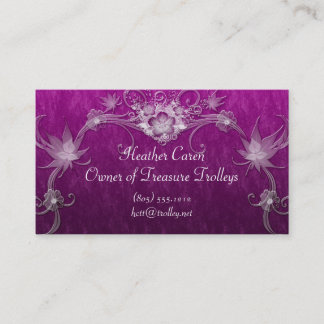 白い花はピンクで渦巻きます 名刺