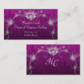 白い花はピンクで渦巻きます 名刺 (正面/裏面)