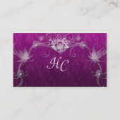 白い花はピンクで渦巻きます 名刺 (裏面)