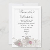 白い花はミニマル平結婚野 招待状 (正面)