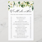 白い花は彼女はむしろブライダルシャワーゲーム (正面)