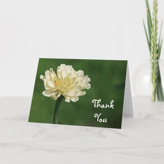白い花は感謝していしています サンキューカード (正面)