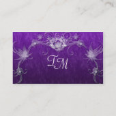 白い花は紫色で渦巻きます 名刺 (裏面)