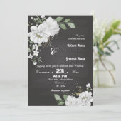 白い花は緑葉黒色 招待状 (スタンド正面)