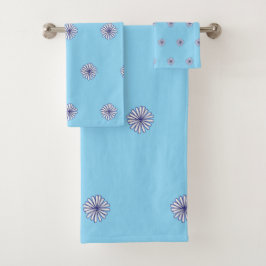 白い花びら Lt 青い贈り物 ホームデコレーション バスタオルセット