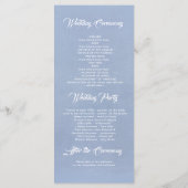 白い花ほこりっぽい青のエレガントな結婚式のプログラム プログラム (裏面)