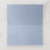 白い花ほこりっぽい青エレガント プレイスカード (内部開封)