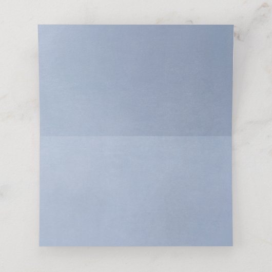 白い花ほこりっぽい青エレガント プレイスカード (内部開封)