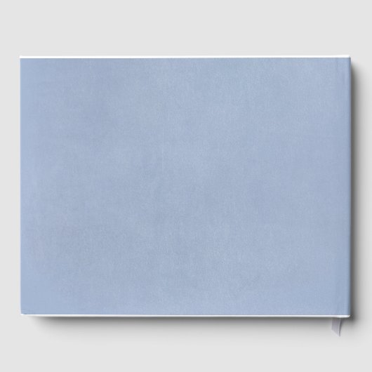 白い花ほこりっぽい青結婚色 ゲストブック (裏面)