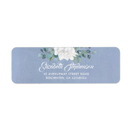 白い花ほこりっぽい青結婚色 ラベル