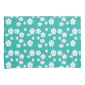 白い花を持つ淡海緑 枕カバー (正面右)