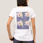 白い花を持つ紫 Tシャツ (裏面)