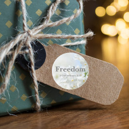 白い花を持つ自由エレガント聖句 ラウンドシール