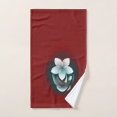 白い花を鏡像化 バスタオルセット (ハンドタオル)