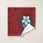 白い花を鏡像化 バスタオルセット (ウォッシュタオル)