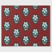 白い花を鏡像化 ラッピングペーパー (フラット)