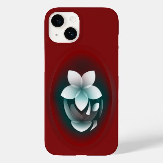 白い花を鏡像化 Case-Mate iPhoneケース (裏面)