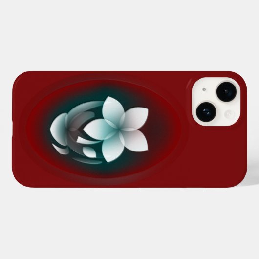 白い花を鏡像化 Case-Mate iPhoneケース (裏面 (横))