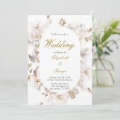 白い花エレガントな結婚式の招待状 招待状 (スタンド正面)