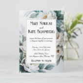白い花エレガントな結婚式 招待状 (スタンド正面)