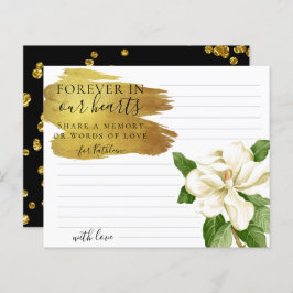 白い花エレガント共有メモリ葬儀カード