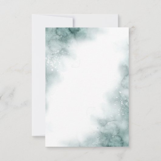 白い花エレガント金ゴールドフレーム結婚式RSVP 出欠カード (裏面)