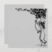 白い花オンつる植物ヴィンテージアート招待状! 招待状 (正面/裏面)