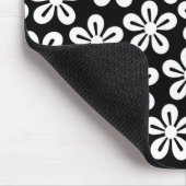 白い花オンブラックマウスパッド マウスパッド (コーナー)