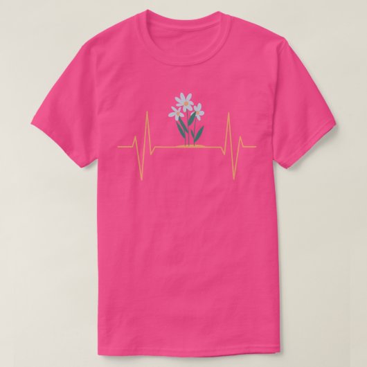 白い花ガーデナーフラワー恋人 Tシャツ (デザイン正面)