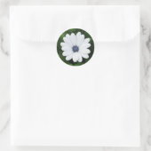 白い花シール ラウンドシール (バッグ)